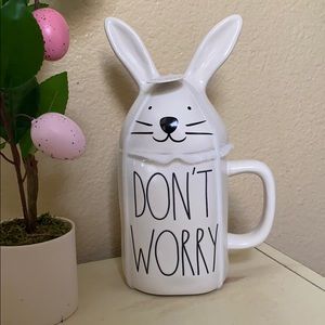 Rae Dunn Easter Mug Don’t Worry Be Hoppy Mug w/Lid